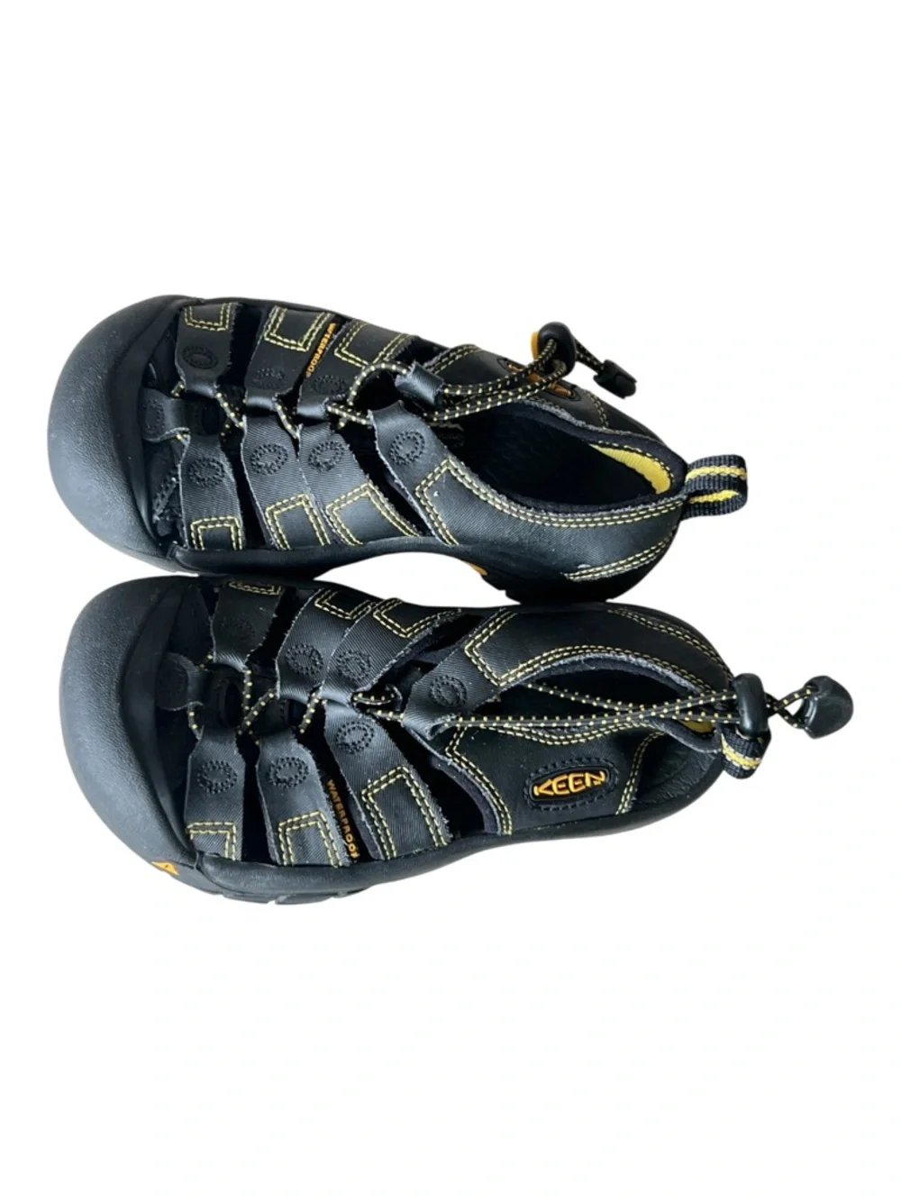 Keen Kids Black with Yellow Trim Waterproof Sandals Size 12
